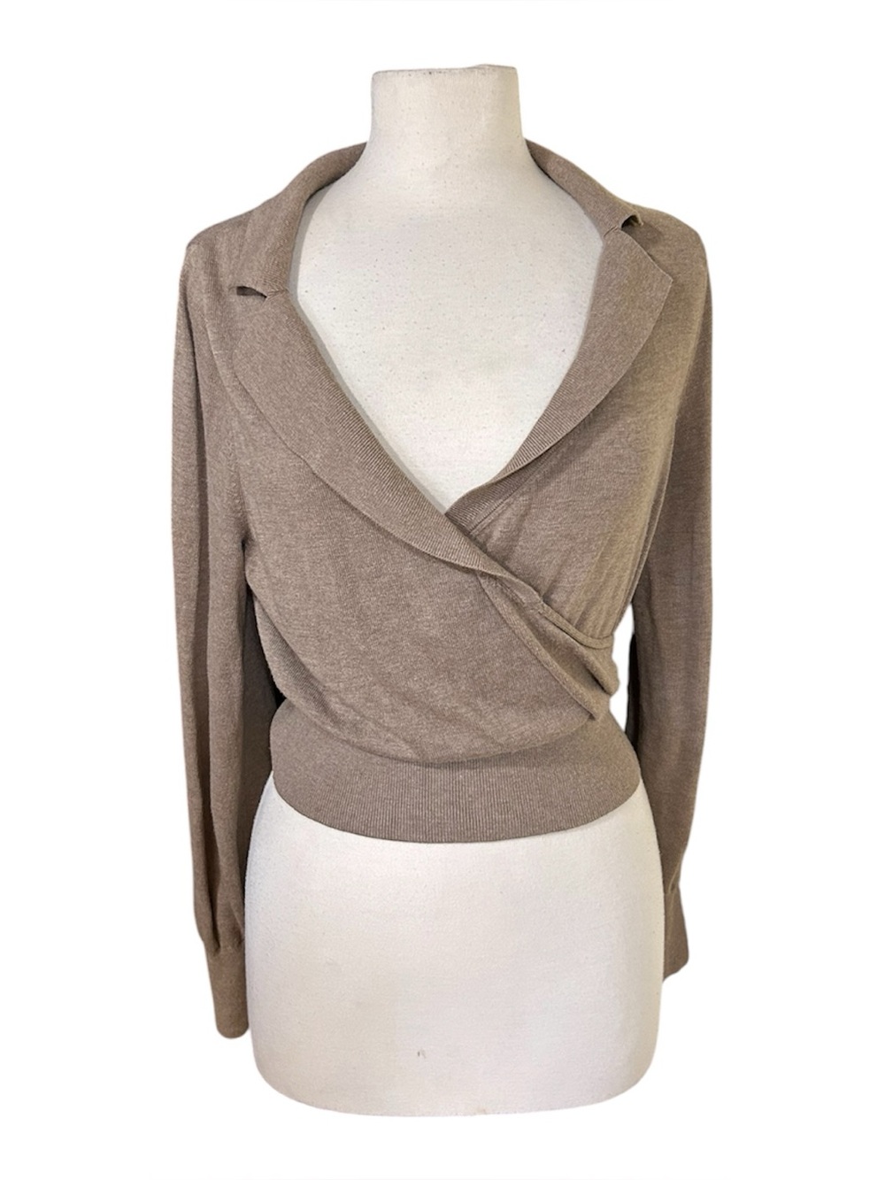 & Other Stories Los Angeles Atelier Womens Size S Faux Wrap Collard Sweater Boho